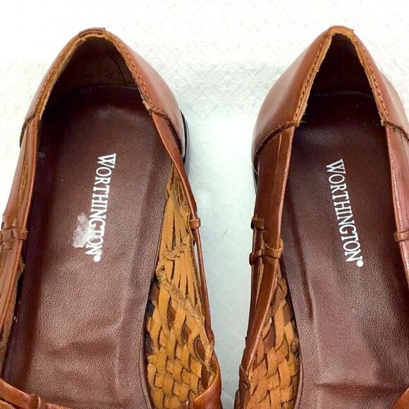 Worthington Open Toe Leather Huaraches Slip On Shoes - Picture 11 of 13